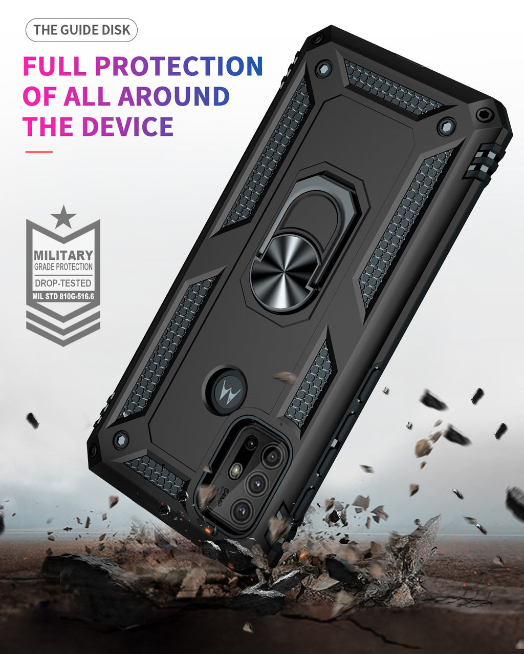 Deksel til Motorola Moto G10 G20 G30 G50 5G G60 G60S G100 G200 G40 Fusion Case Magnetic Ring Armor for Moto G31 G41 G51 G71 G22 G52