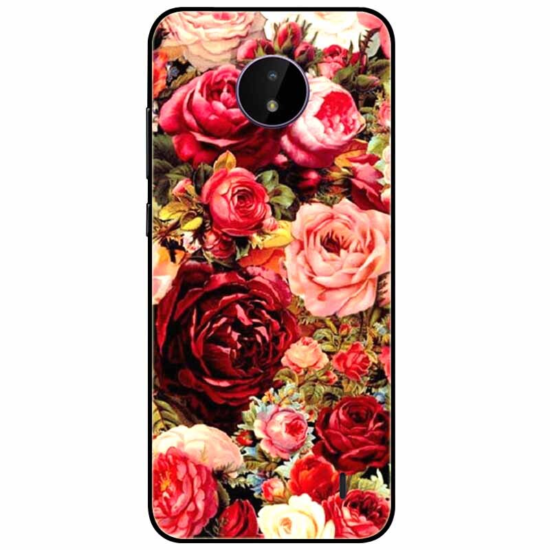 Deksel til Nokia C20 deksel C30 C10 Silicone Landscape Soft Black Covers for Nokia C 20 G300 For NokiaC20 støtsikkert TPU Bag