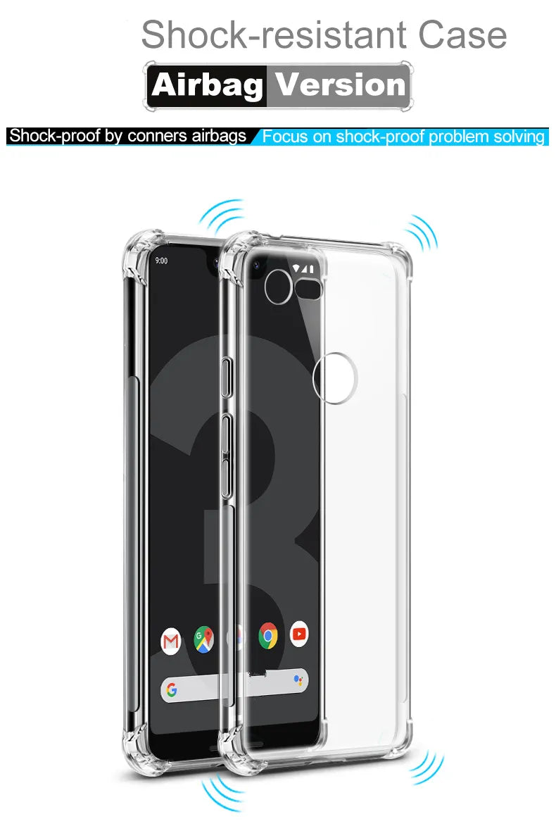 Deksel til Google Pixel 1 2 2XL 3 3A 4A XL Silicone TPU Phone Cover for Google Pixel 3 4 5 6 7 8 Pro 4A 5A 6A 7A