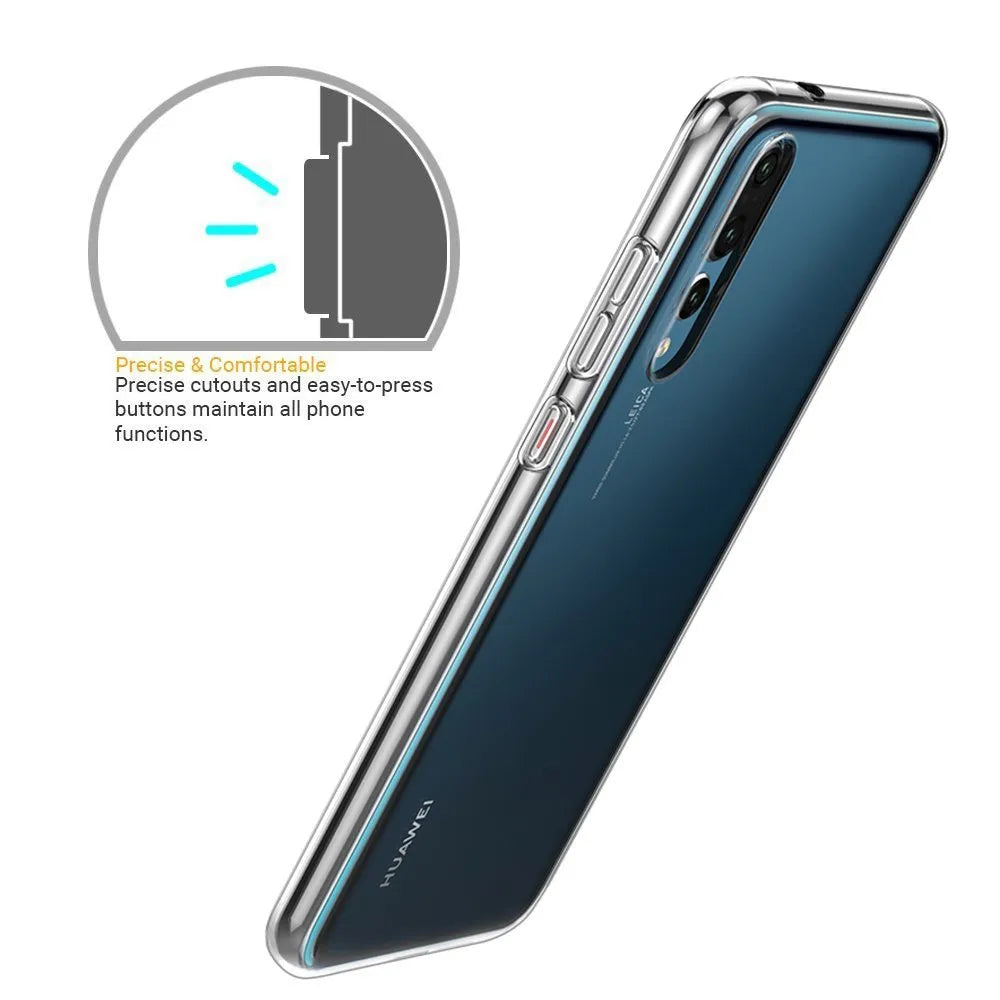 Deksel til Huawei P40 P30 P20 lite P60 30 Pro P40 Lite E Clear Silicone Case