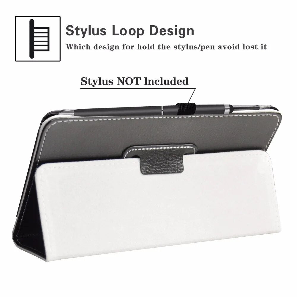 Deksel til Alcatel 3T 9027W /Joy Tab 8 Folding Stand PU Leather Cover with Magnetic Closure