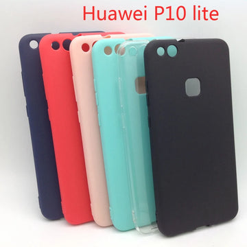 Deksel til Huawei P10lite Silicone Soft TPU Cover case for huawei P10 lite Matte Candy solid colors Cover Back