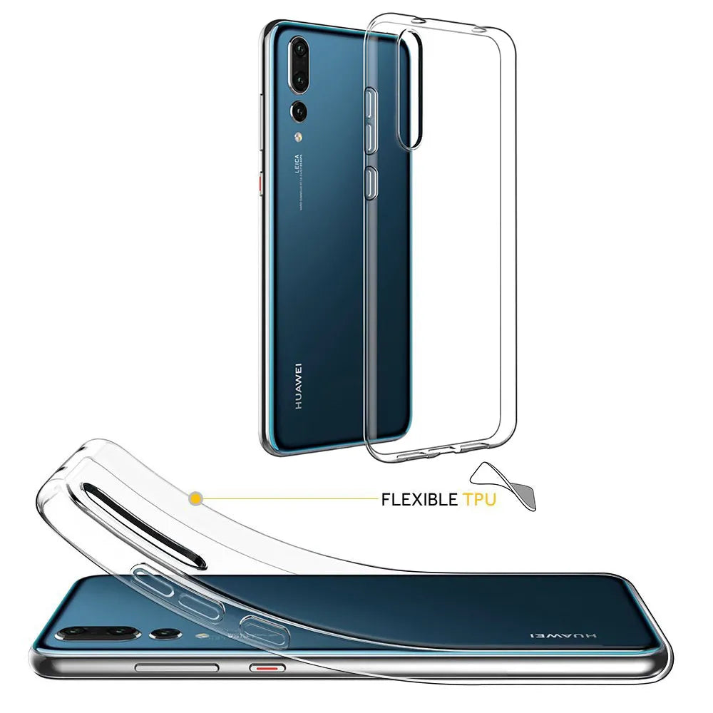 Deksel til Huawei P40 P30 P20 lite P60 30 Pro P40 Lite E Clear Silicone Case
