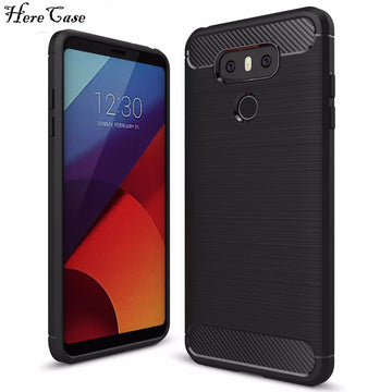 Deksel til LG G6 Carbon Fiber Brushed Wire Drawing Silicone Cover For LG G 6 LGG6 5.7 inch Mobile Phone Shell