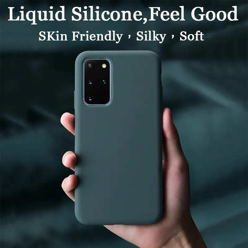 Deksel til Samsung Galaxy A50 A51 A70 A71 S20 S21 S10E S10 Plus Note 8 9 S9 S8 Luxury Original Liquid Silicone mykt deksel