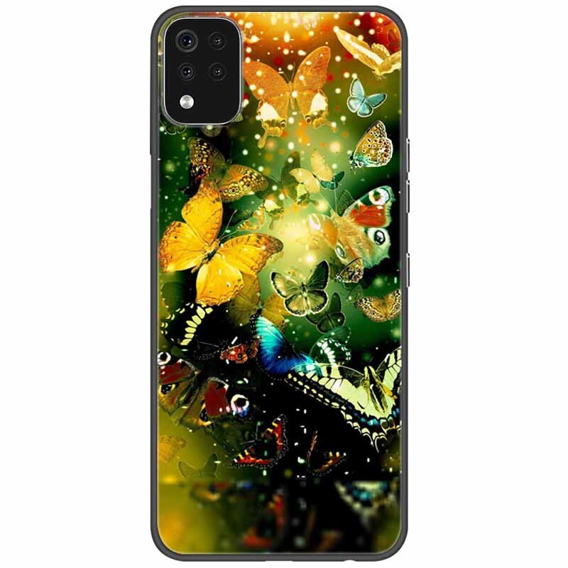 Deksel til LG K42 K52 K62 Q52 Case Soft Painted Wolf Silicone Black Covers For LG K62 Cases K 42 Shockproof Funda for LGK52