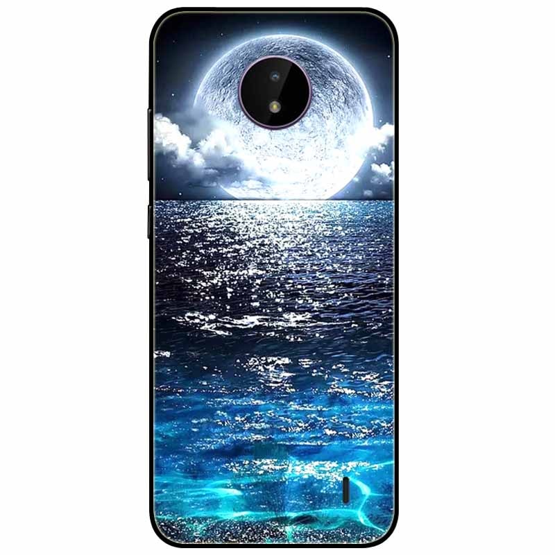 Deksel til Nokia C20 deksel C30 C10 Silicone Landscape Soft Black Covers for Nokia C 20 G300 For NokiaC20 støtsikkert TPU Bag