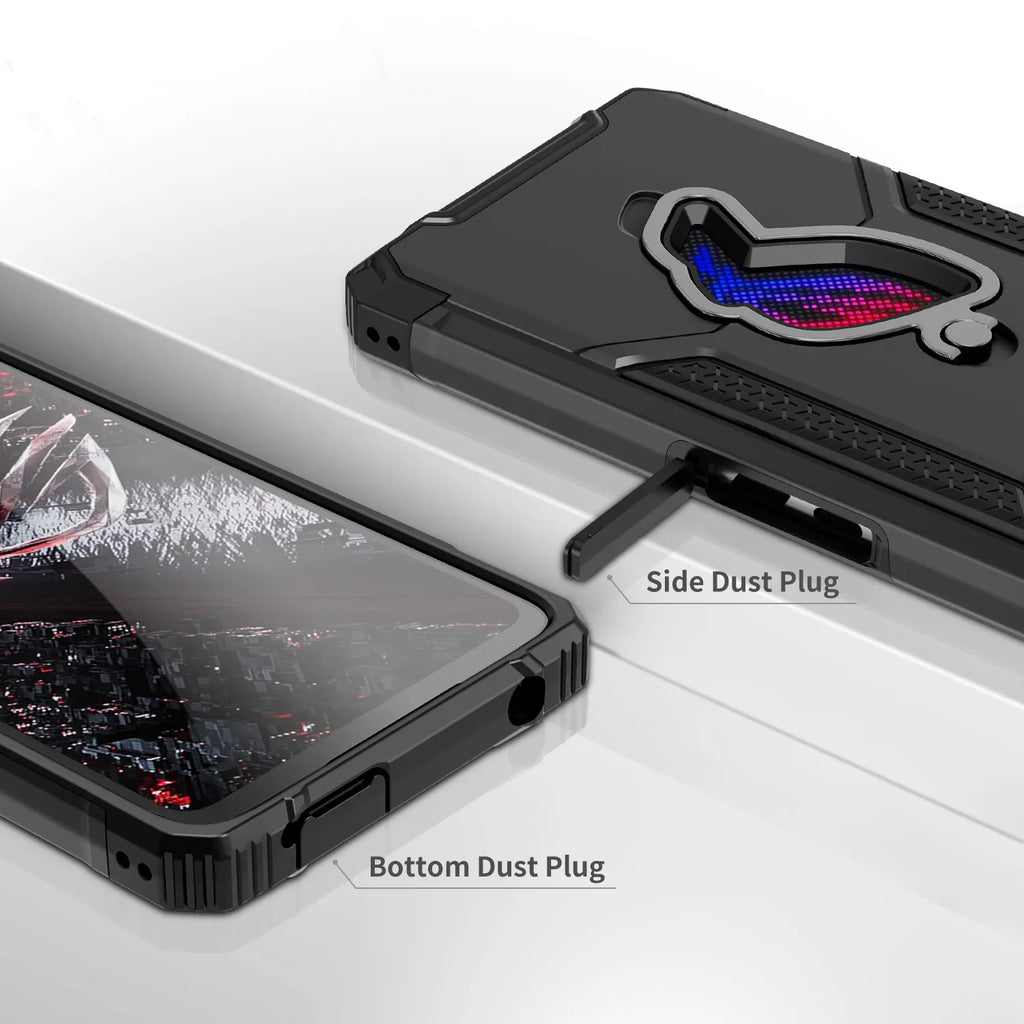Deksel til ASUS ROG Phone 5 5s Case Air Trigger Compatible with Kickstand Dust Plug Drop Protection for ROG Phone 5s