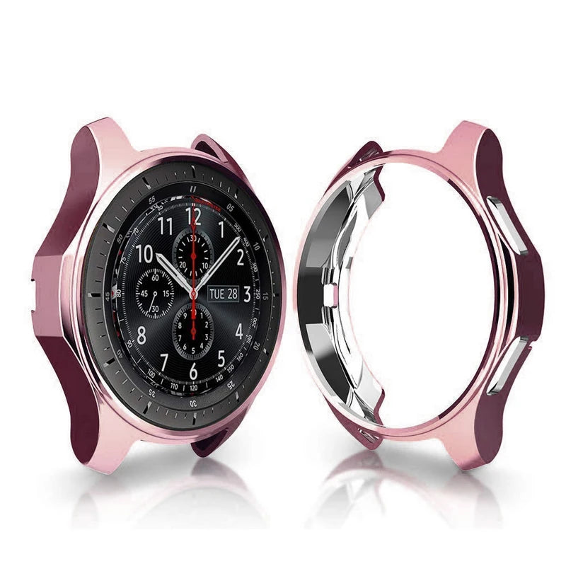 Deksel til Samsung Galaxy Watch 46mm 42mm 4 40mm 44mm 4 Classic Gear S3 Frontier heldekkende TPU-deksel med blank kant