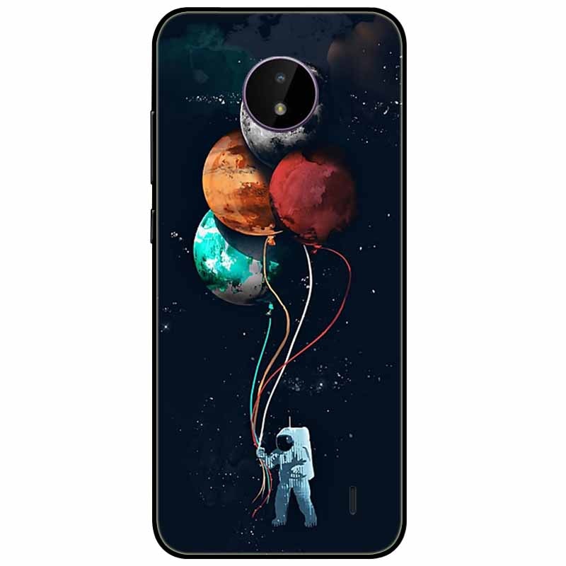 Deksel til Nokia C20 deksel C30 C10 Silicone Landscape Soft Black Covers for Nokia C 20 G300 For NokiaC20 støtsikkert TPU Bag