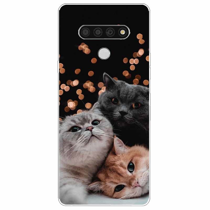 Deksel til LG K51 K61 V50 V60 Thinq Case Cute Cat Silicone Coque for LG K61 V50 Thinq Cases K 61 Shockproof Shell Bag