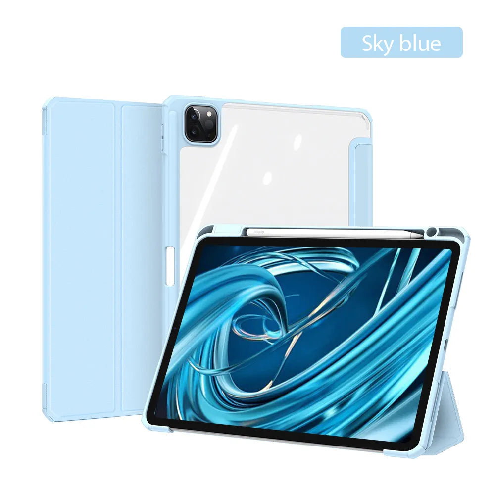 Deksel til iPad deksel 2021 Mini 6 Pro 11 9th Generation deksel 10.2 2018 9.7 5th 6th Air 4 5 10.9 10th PU Silicon Transparent deksel