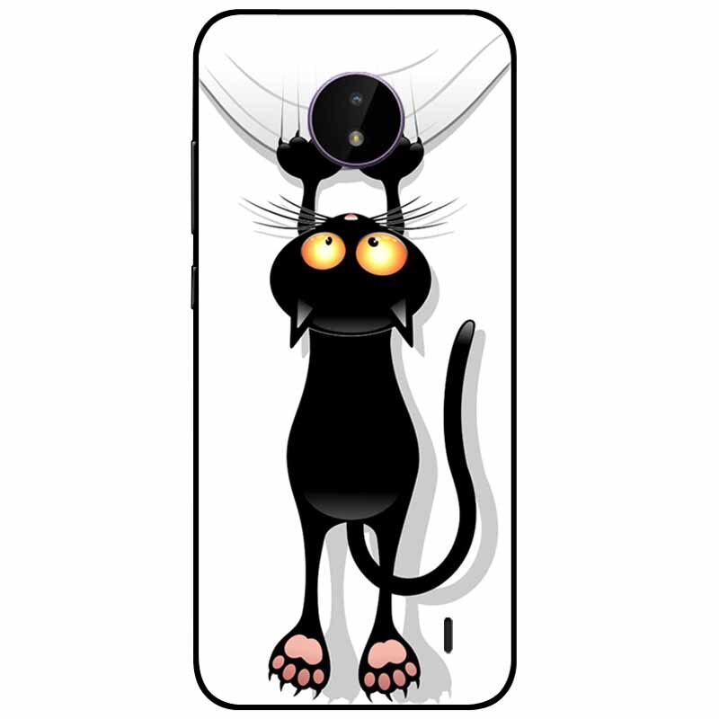 Deksel til Nokia C20 deksel C30 C10 Silicone Landscape Soft Black Covers for Nokia C 20 G300 For NokiaC20 støtsikkert TPU Bag