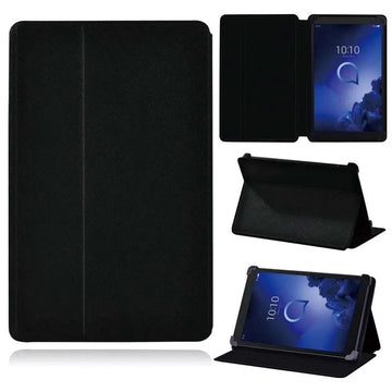 Deksel til Alcatel 1T 7 10/3T 8 10/A3 10 Cover Case for 7 Inch/8 Inch/10 Inch Leather Flip Pure Black Protective Shell+pen