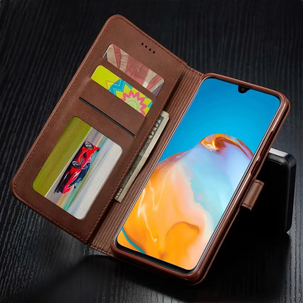 Deksel til HUAWEI P40 P30 P20 Pro Lite P Smart 2019 Wallet Flip Cover Mate 10 20 30 Pro Lite Y5 Y9 with Card Slots