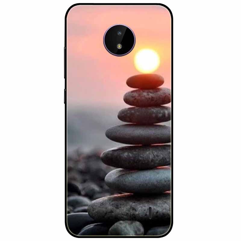Deksel til Nokia C20 deksel C30 C10 Silicone Landscape Soft Black Covers for Nokia C 20 G300 For NokiaC20 støtsikkert TPU Bag