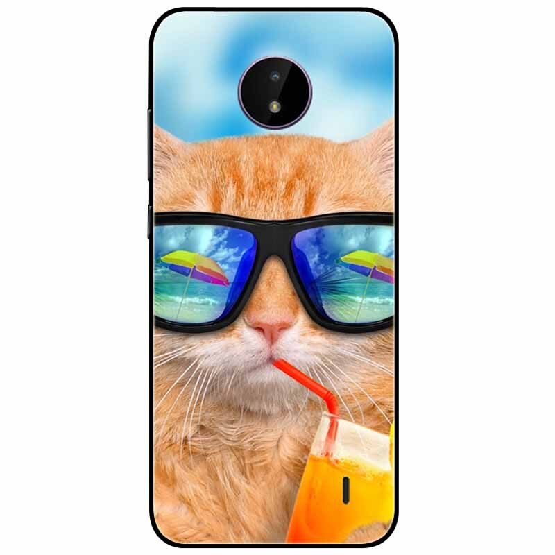 Deksel til Nokia C20 deksel C30 C10 Silicone Landscape Soft Black Covers for Nokia C 20 G300 For NokiaC20 støtsikkert TPU Bag