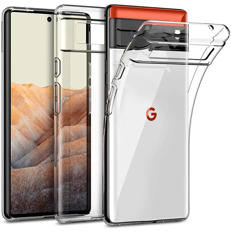 Deksel til Google Pixel 8 7A 7 6 Pro 6A 5A 5 4A 4 XL Soft Transparent TPU Phone Case
