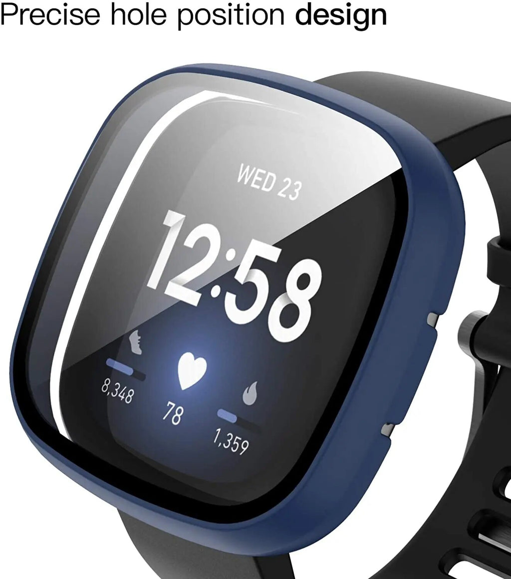 Deksel til Fitbit Sense og Versa 3 hard PC med HD glass