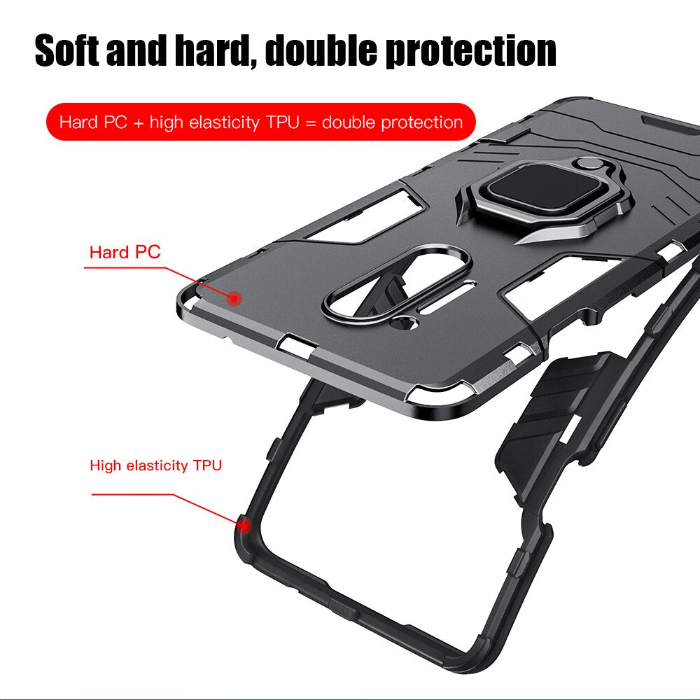 Deksel til Oneplus 8 Pro Stand Car Ring Magnetic Back Phone Cover for Oneplus 8 Pro 7 Pro 6T 7T Pro 7T