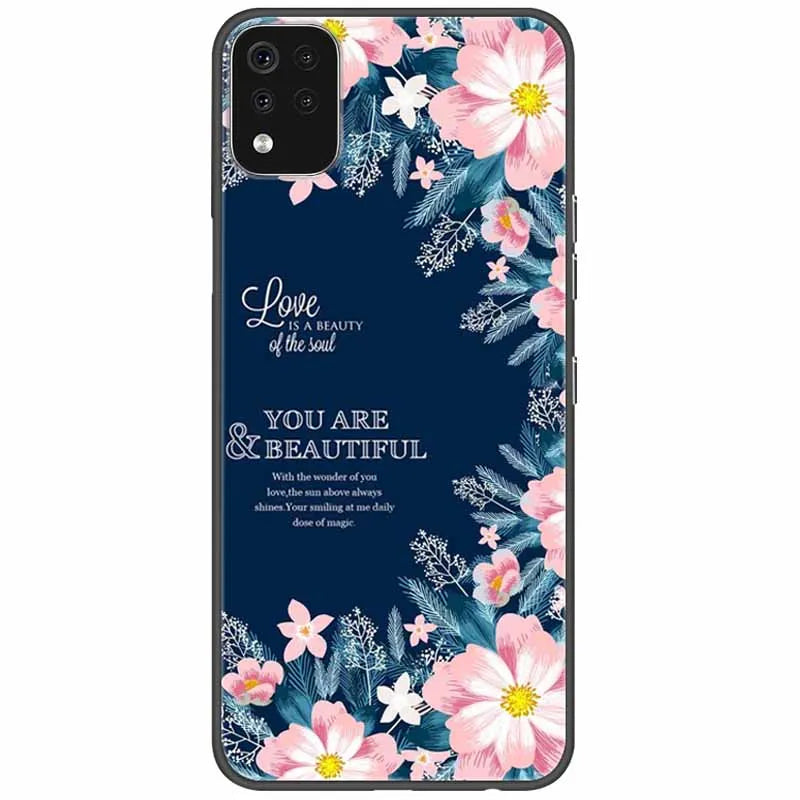 Deksel til LG K42 K52 K62 Q52 Case Soft Painted Wolf Silicone Black Covers For LG K62 Cases K 42 Shockproof Funda for LGK52
