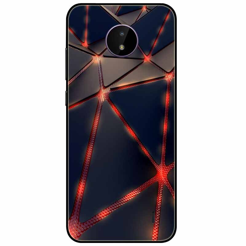 Deksel til Nokia C20 deksel C30 C10 Silicone Landscape Soft Black Covers for Nokia C 20 G300 For NokiaC20 støtsikkert TPU Bag