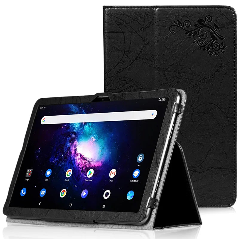 Deksel til TCL 10 Tab Max 4G 10.36 Android 9296G Tablet Case Print PU Leather Folding Stand with Hand Holder Magnetic Cover 9295G