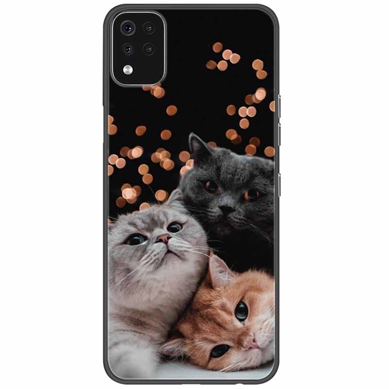 Deksel til LG K42 K52 K62 Q52 Case Soft Painted Wolf Silicone Black Covers For LG K62 Cases K 42 Shockproof Funda for LGK52
