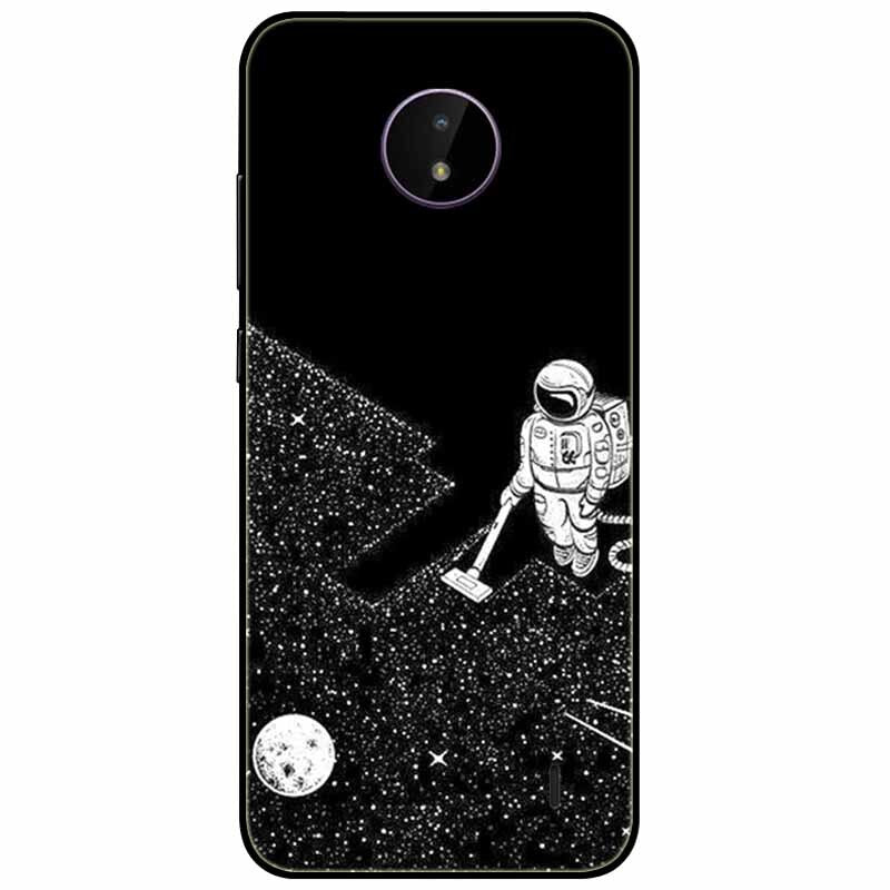 Deksel til Nokia C20 deksel C30 C10 Silicone Landscape Soft Black Covers for Nokia C 20 G300 For NokiaC20 støtsikkert TPU Bag