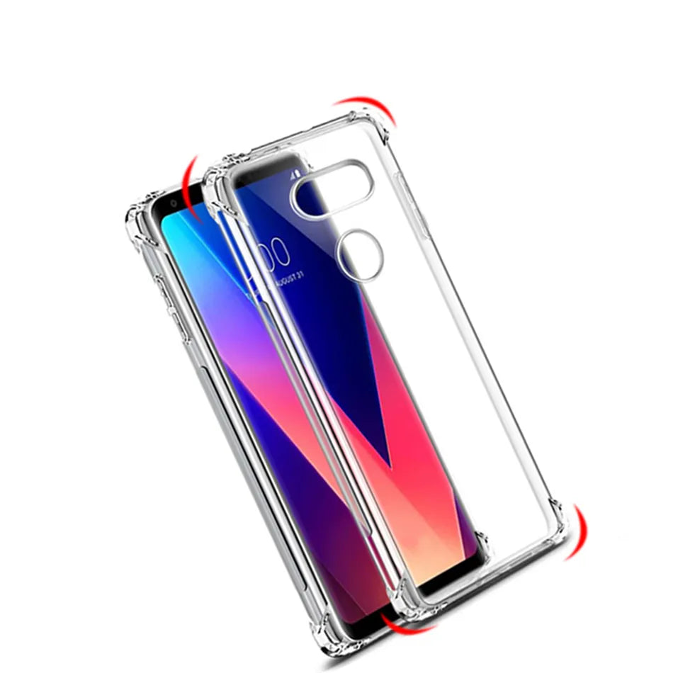 Deksel til LG V20 V30 V40 V50 V60 ThinQ Case LG G8S G8 G7 G6 K22 K42 K92 K52 K62 Plus K40 K51 Clear Air Cushion Shockproof Airbag Cover