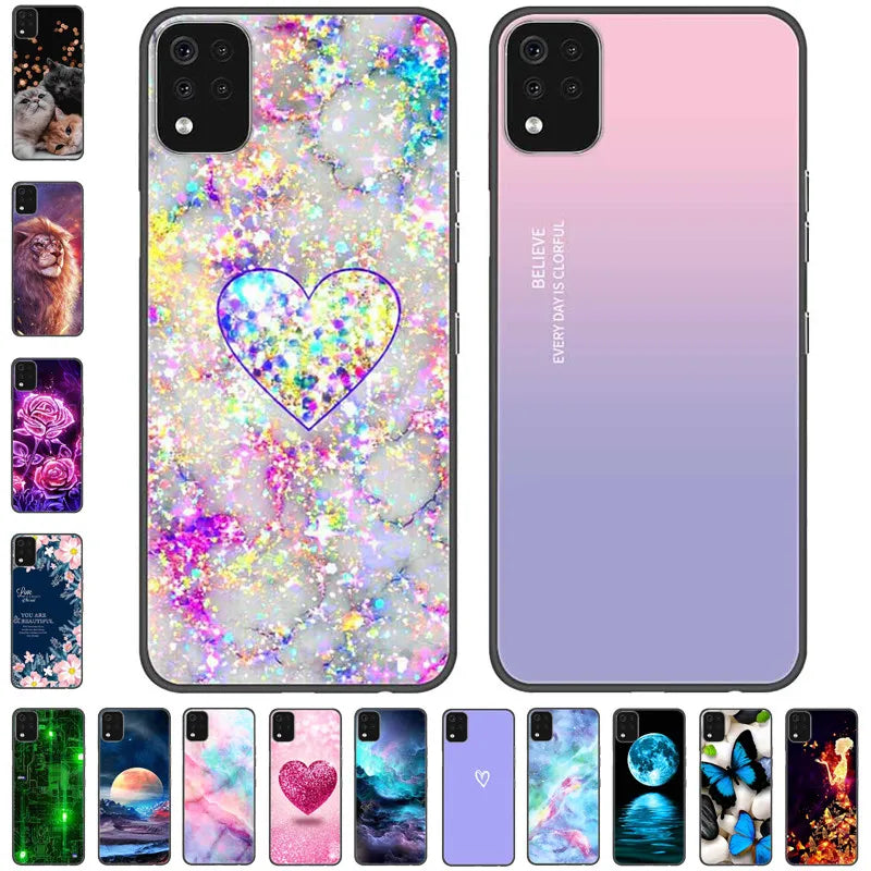 Deksel til LG K42 K52 K62 Q52 Case Soft Painted Wolf Silicone Black Covers For LG K62 Cases K 42 Shockproof Funda for LGK52