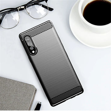 Deksel til LG Velvet 5G Case Rubber Bumper Silicon Carbon Fiber Cover For LG Velvet 5G Phone Case For LG Velvet LM-G900N LM-G900EM Case