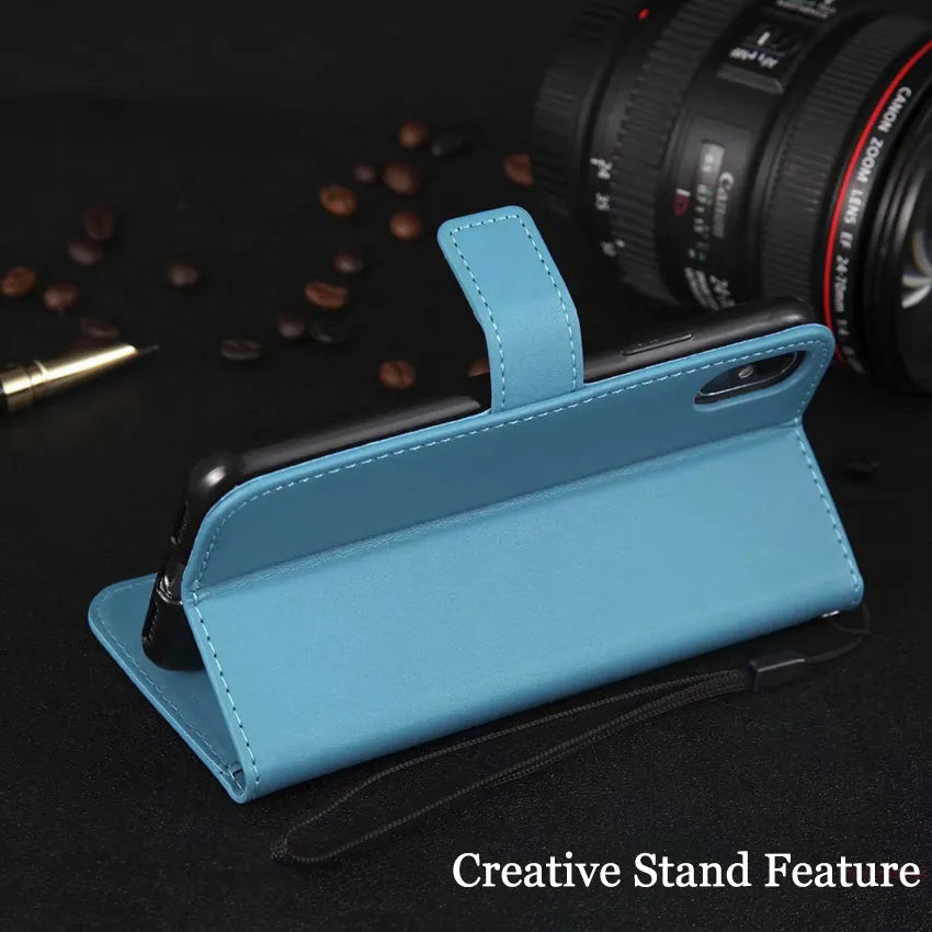 Deksel til Huawei P8 P9 P10 P20 P30 P40 Lite Pro 2017 P40Lite P30lite P20Lite Flip Cover Card Slot Bags