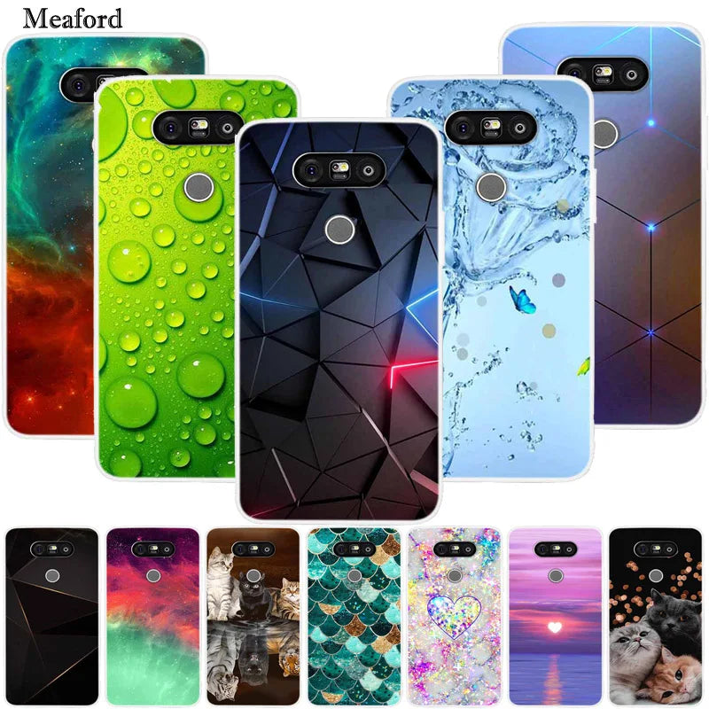 Deksel til LG G5 Case Luxury Soft Silicone Back Cover Phone Case For LG G5 H860 H850 F700L Coque TPU Cartoon Bumper Funda Fashion Shell