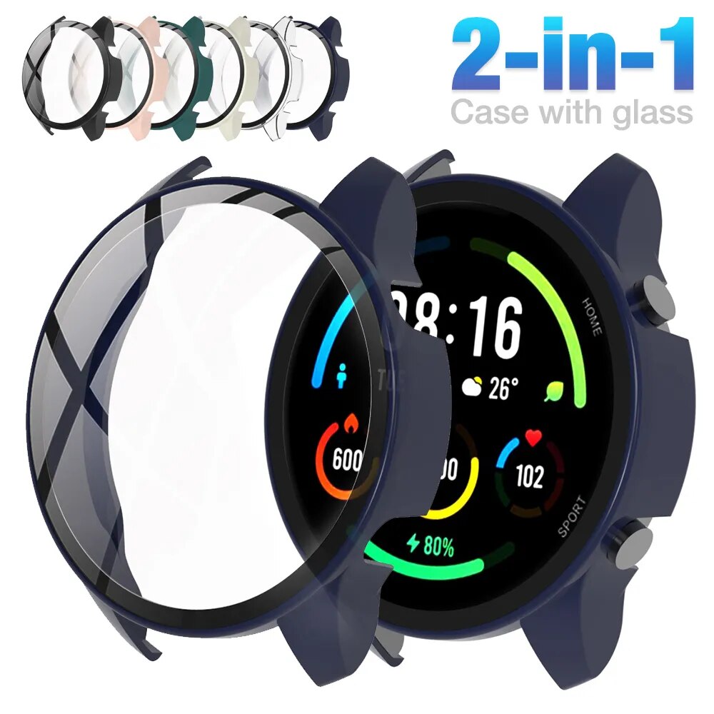 Deksel til Xiaomi Mi Watch Color Sport heldekkende PC-deksel med herdet glass