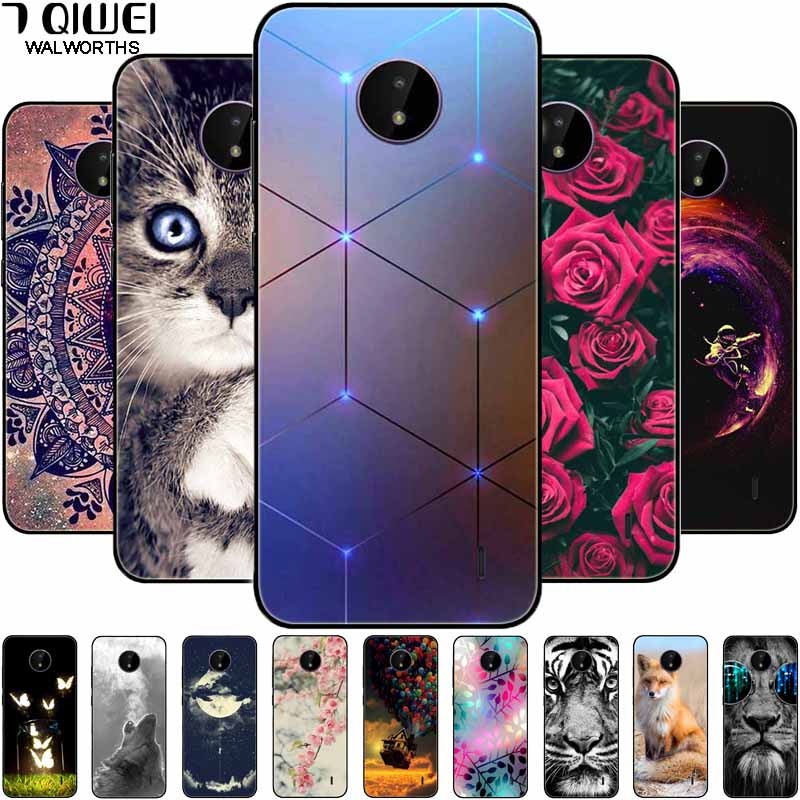 Deksel til Nokia C20 deksel C30 C10 Silicone Landscape Soft Black Covers for Nokia C 20 G300 For NokiaC20 støtsikkert TPU Bag