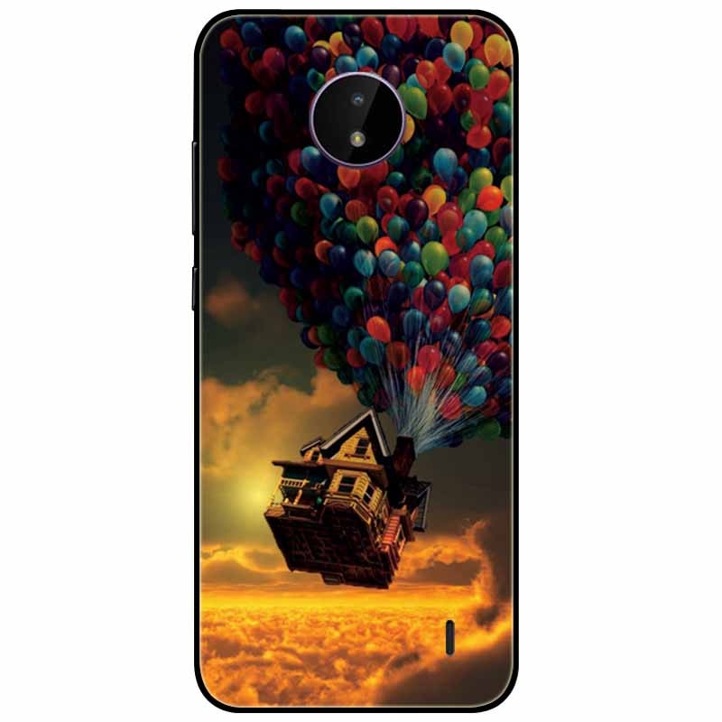 Deksel til Nokia C20 deksel C30 C10 Silicone Landscape Soft Black Covers for Nokia C 20 G300 For NokiaC20 støtsikkert TPU Bag