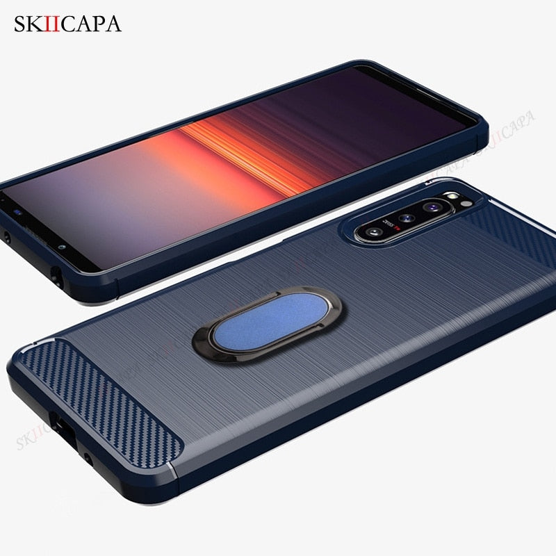 Deksel til Sony Xperia 10 1 5 III II Ace 2 XZ3 XZ2 XZ1 XA2 Holder Stand Shockproof Cover