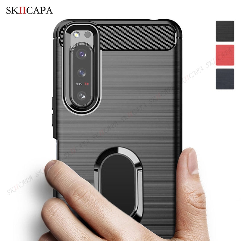Deksel til Sony Xperia 10 1 5 III II Ace 2 XZ3 XZ2 XZ1 XA2 Holder Stand Shockproof Cover