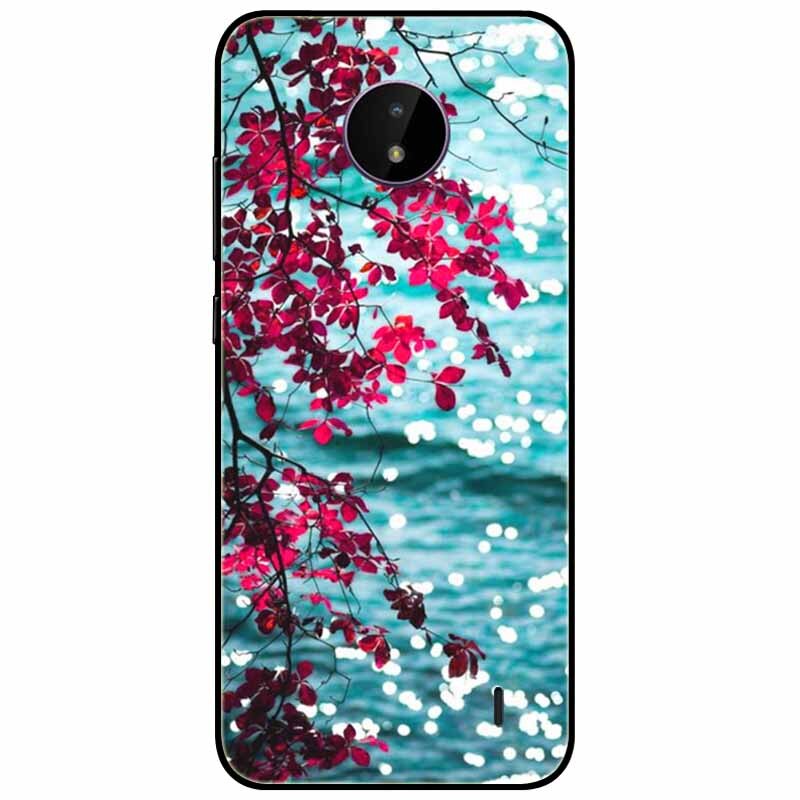 Deksel til Nokia C20 deksel C30 C10 Silicone Landscape Soft Black Covers for Nokia C 20 G300 For NokiaC20 støtsikkert TPU Bag