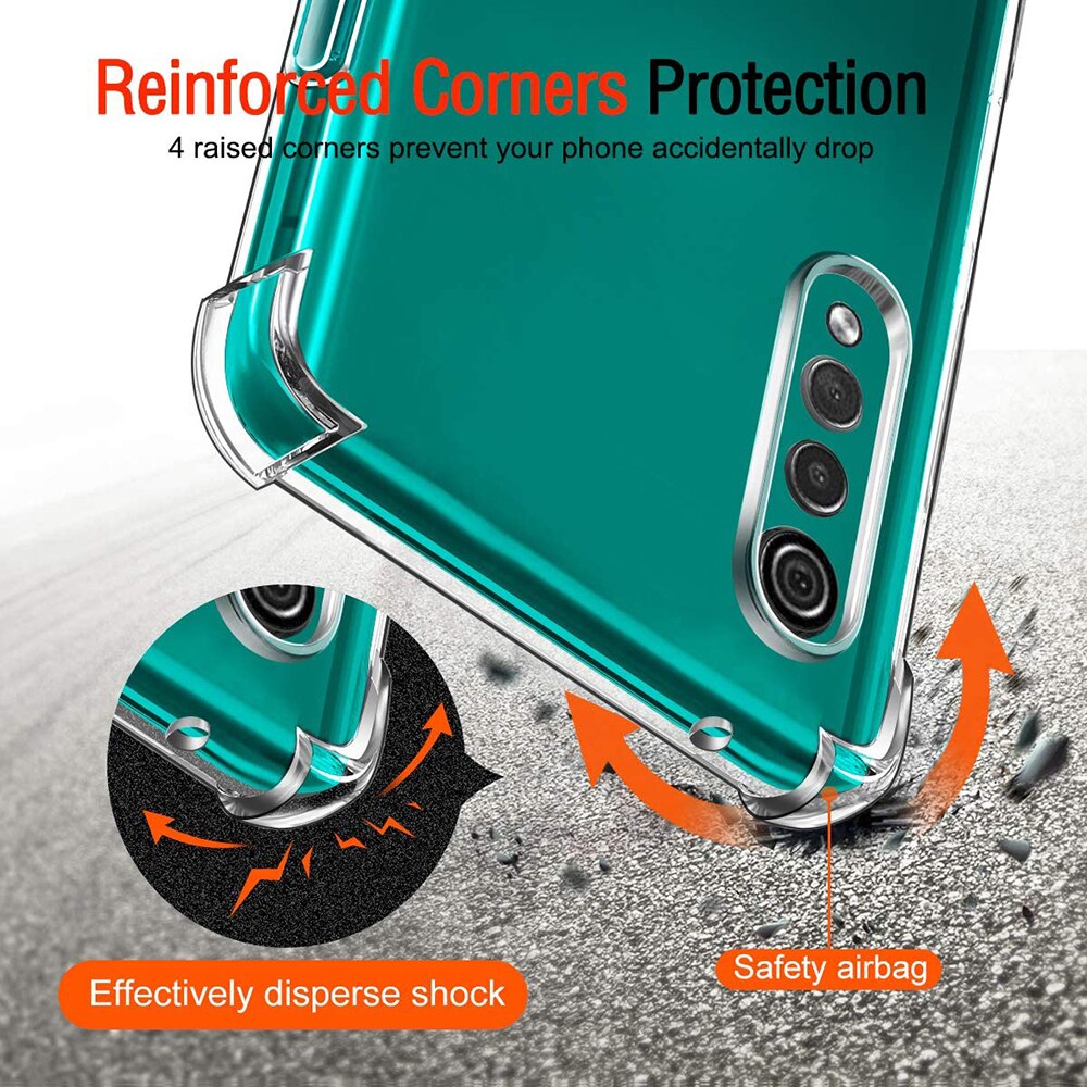 Deksel til LG Velvet 5G,Shockproof Clear Silicone Case For LG Stylo 6 5 K71 K61 K50 Q60 K50S K22 K42 5G Soft TPU Back Phone Cover
