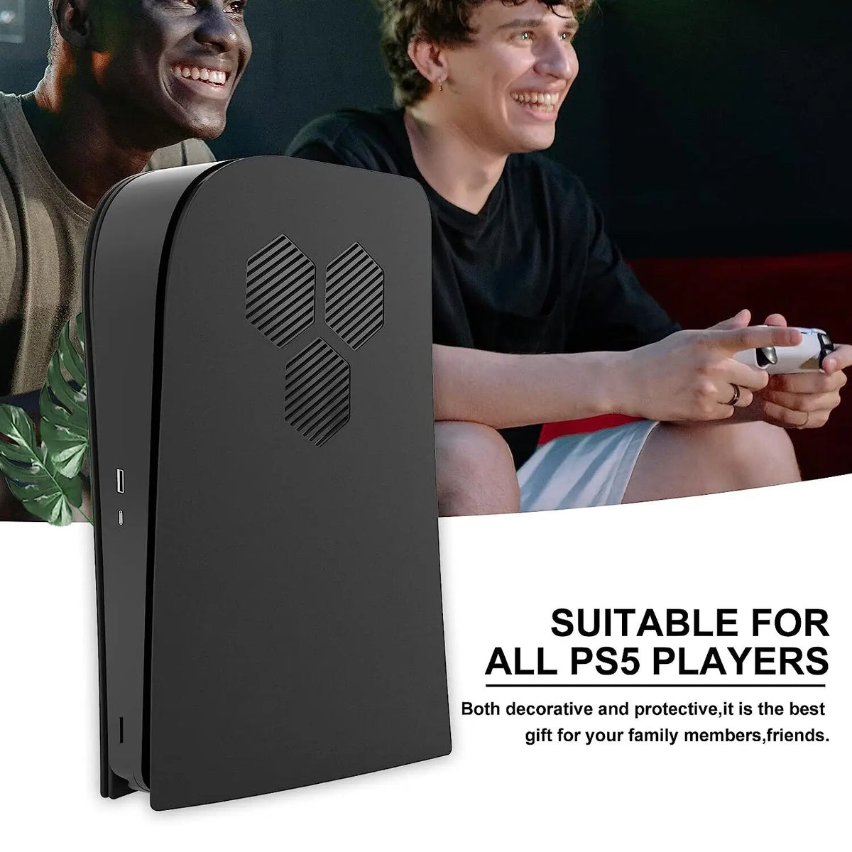 Deksel til PS5 Faceplate Replacement Side Plate Face Shell ABS Case Cover For Playstation 5 Console w/ Cooling Vents Dust Filter