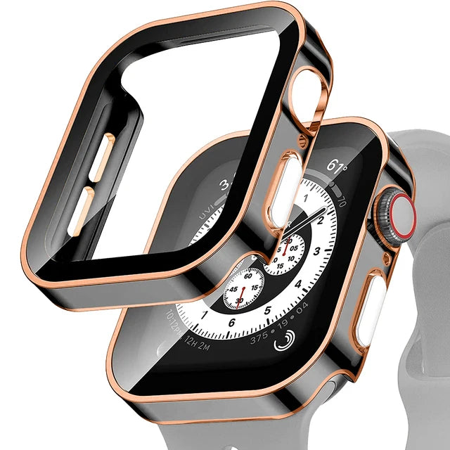 Deksel til Apple Watch Series 5-9, SE & Ultra - Deksel med skjermbeskytter i herdet glass