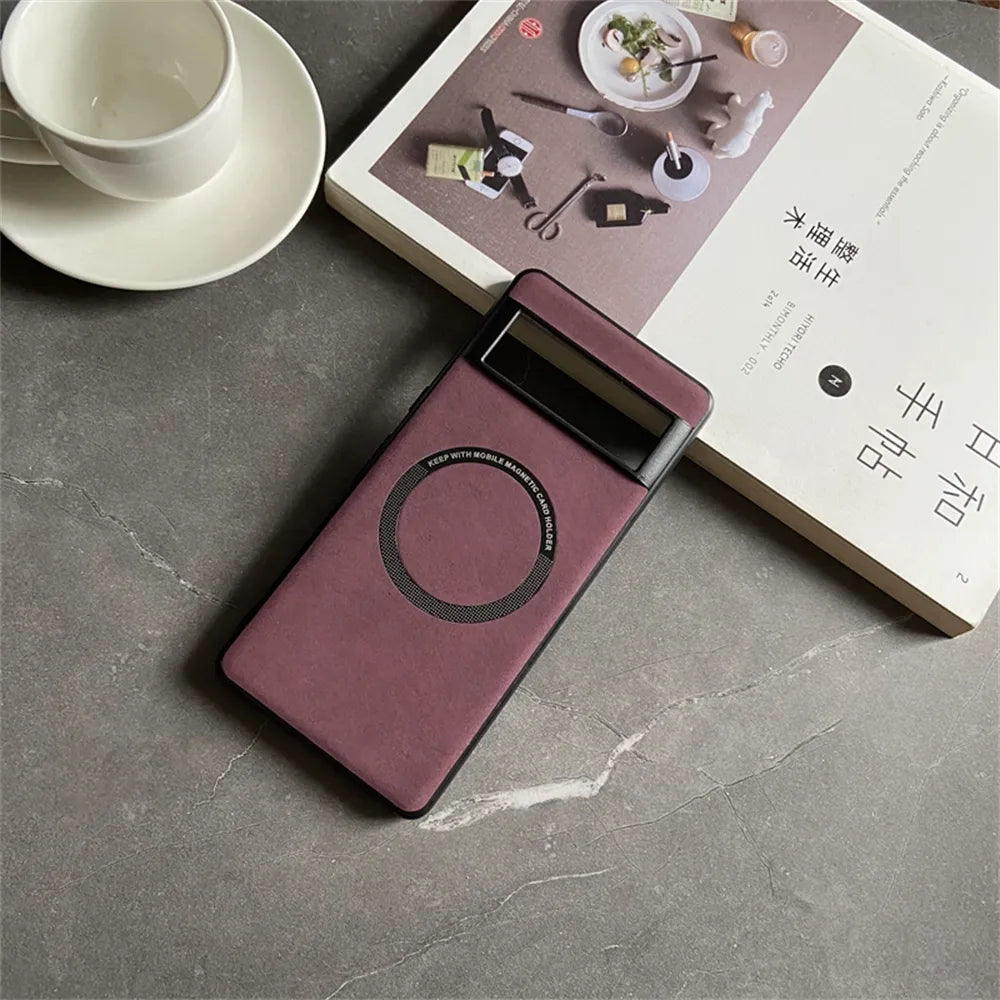 Deksel til Google Pixel 7 8 Pro 6 XL 7A 6A Magnetic Wireless Charging Skin Feel Shockproof Back Cover