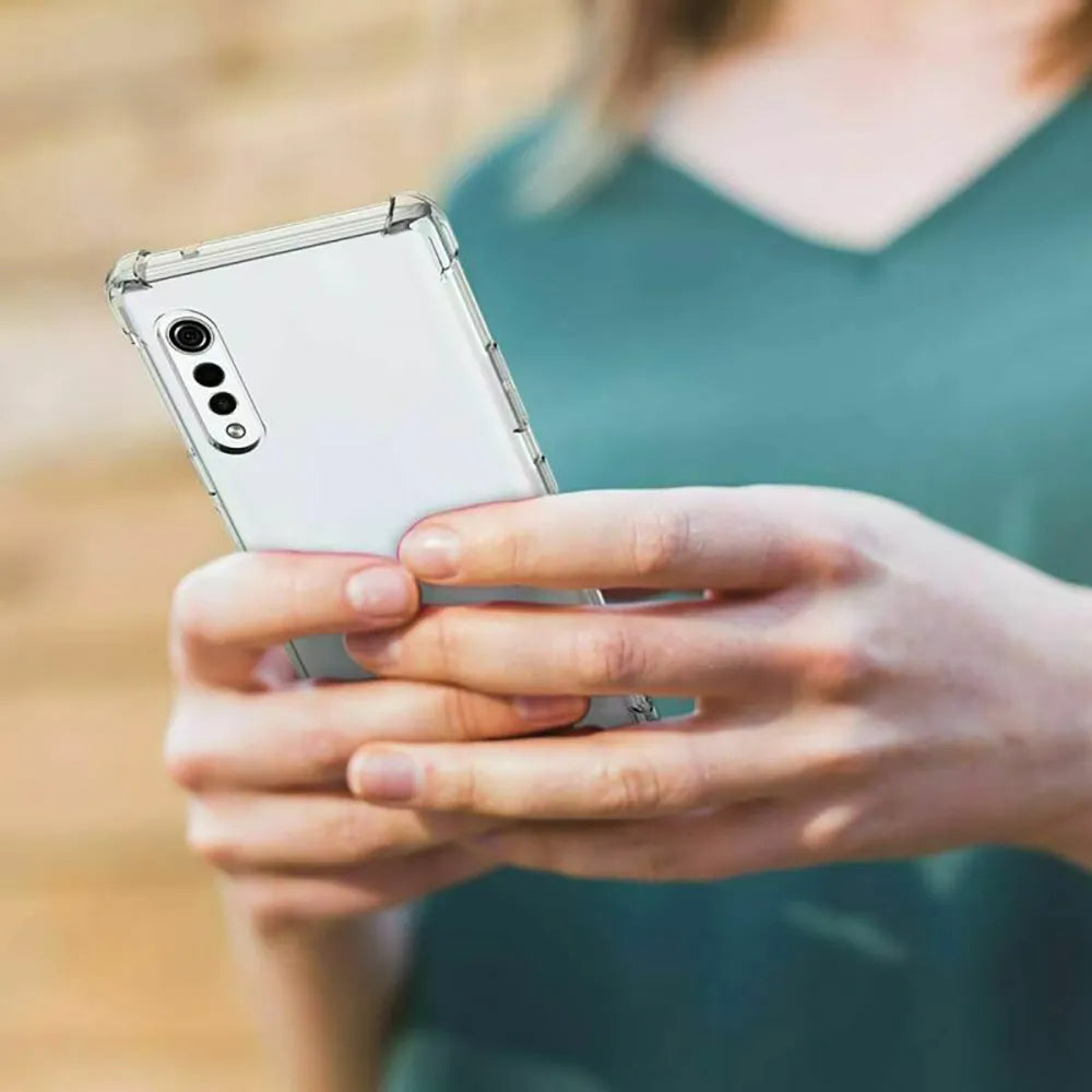 Deksel til LG Velvet 5G Case,Shockproof Clear Transparent Silicone Phone Case For LG Stylo 6 5 K71 K61 K50 Q60 K50S Clear Case Cover