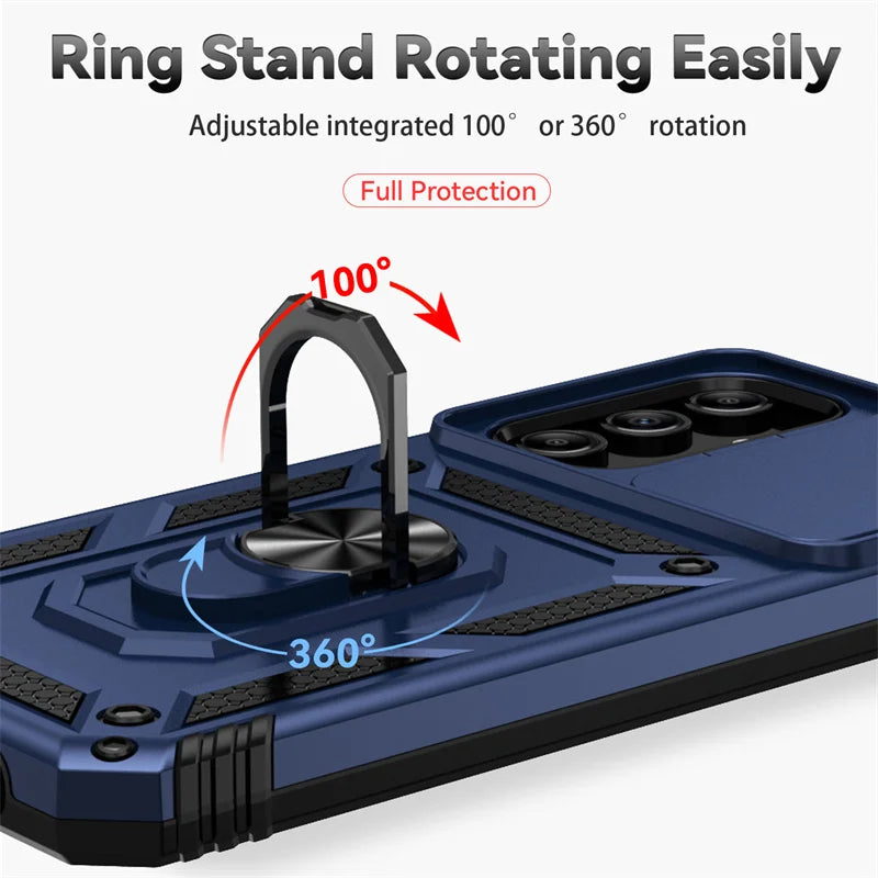Deksel til Samsung Galaxy A15 A25 A35 A55 5G Phone Holder Ring Stand deksel