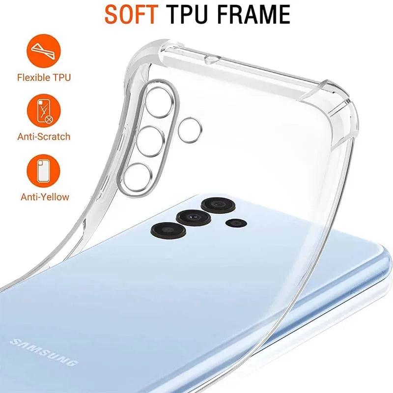 Deksel til Samsung Galaxy A54 5G A34 5G A24 A14 4G Thick Shockproof Soft Silicone Phone deksel for Samsung A04s A04e A04