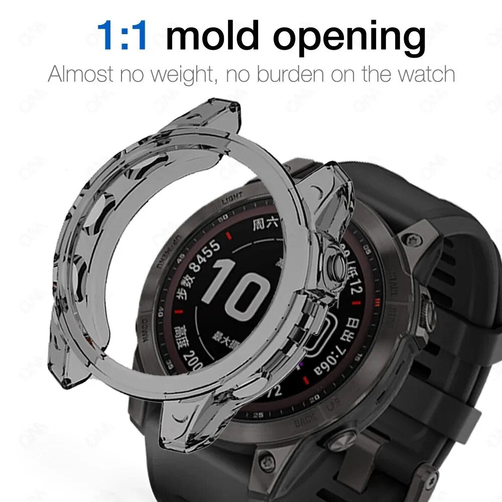 Deksel til Garmin Fenix 7 og Fenix 6 krystallklart TPU