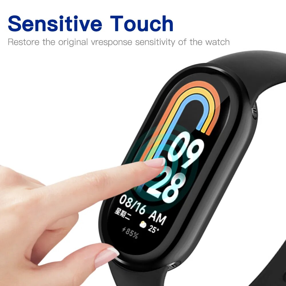 Deksel til Xiaomi Mi Band 8 deksel Full skjermbeskytter Shell Bumper Plated Cases For Mi Band 8 smart watch