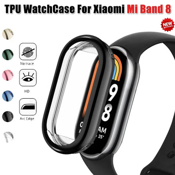 Deksel til Xiaomi Mi Band 8 Case Screen Protector Shell Bumper Plated Cases Mi Band Bracelet smart watch